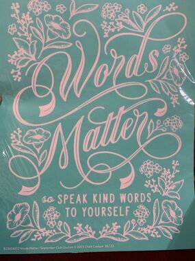 NIP  'Words Matter” Chalk Couture Stencil Size B and Sealed Chalkable Shapes